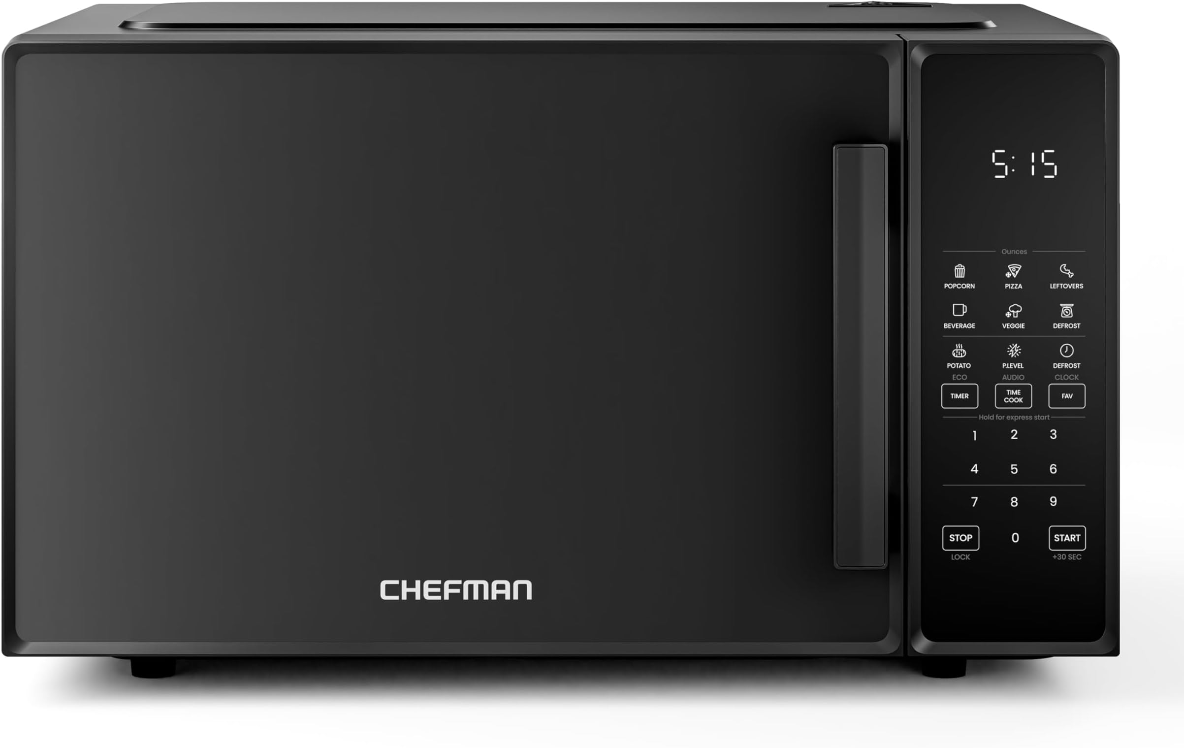 Countertop Microwave Oven 1.1 Cu. Ft., 1000 Watts with 10 Power Levels, 6 Cooking Presets with One-Touch Express Cook, Eco Mode, Child Safety Lock, & Mute Button - Black