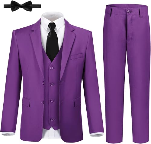 Boys' Suits Kids Formal Suit Jacket Vest Pants with Shirt Tie Teen Toddler 6 Pie