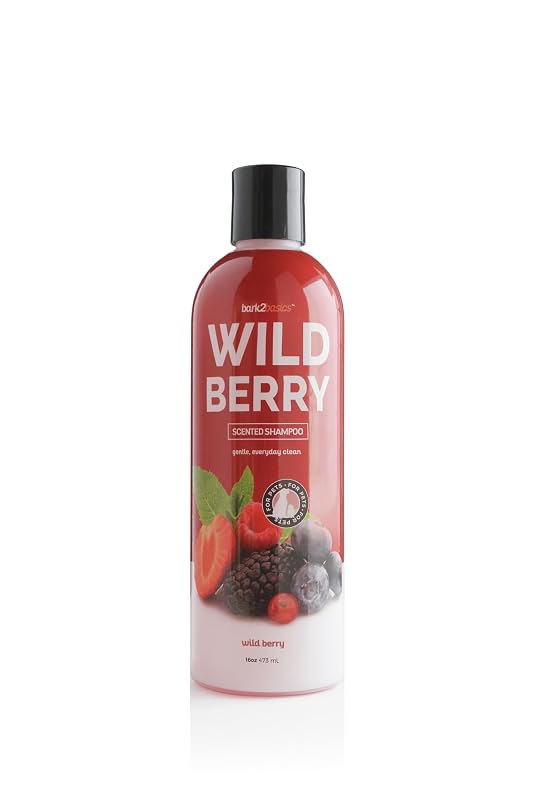 Shampoo para Cães Bark2Basics Wild Berry com Blend Herbal, Concentrado 16:1, 480 mL