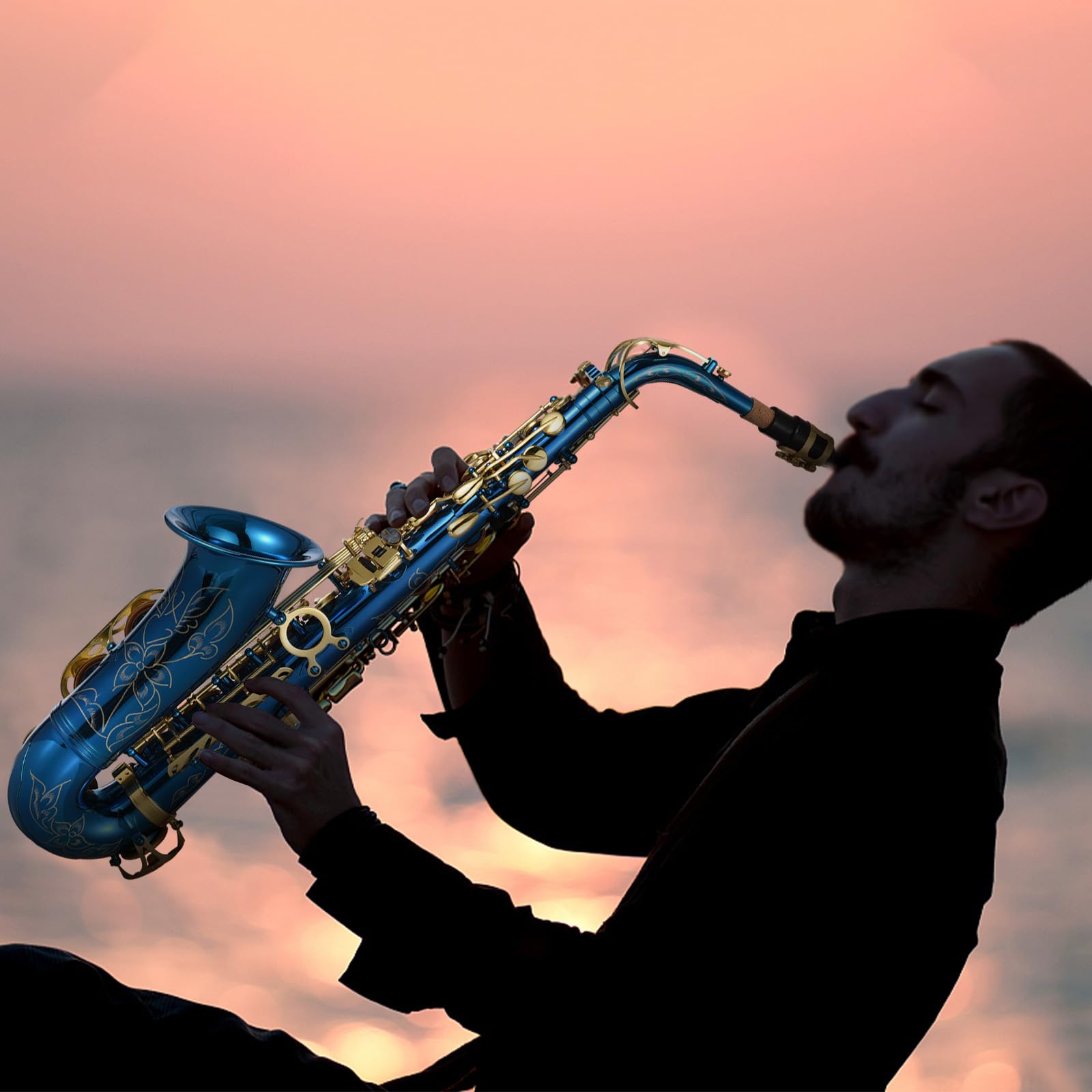 Sax in ottone inciso,Ottone inciso Mib Mi bemolle Sassofono contralto Sax Abalone Bottoni in conchiglia Strumento a fiato con custodia Guanti Panno per pulizia Spazzola per cintura