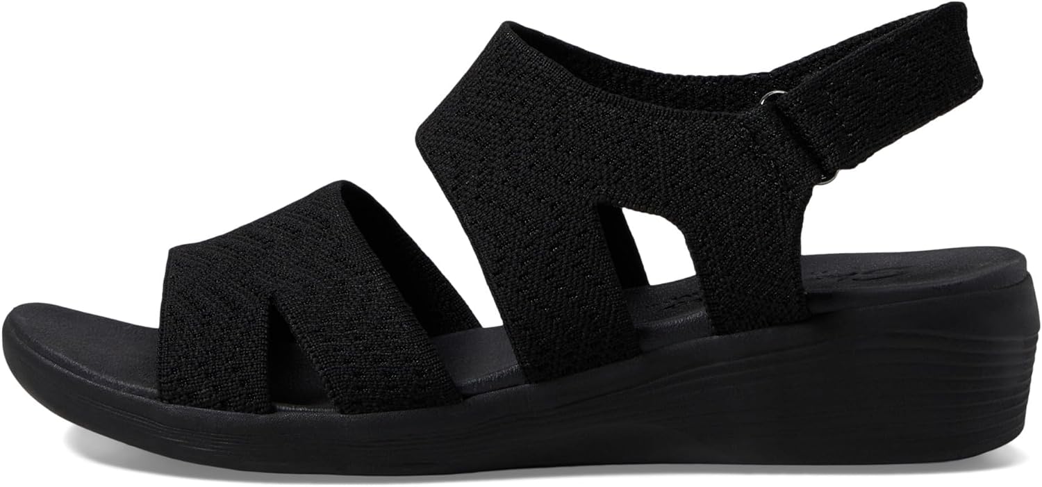 Amazon Skechers (スケッチャーズ) レディース AryaModern ミューズサンダル, ブラック/ブラック, 5