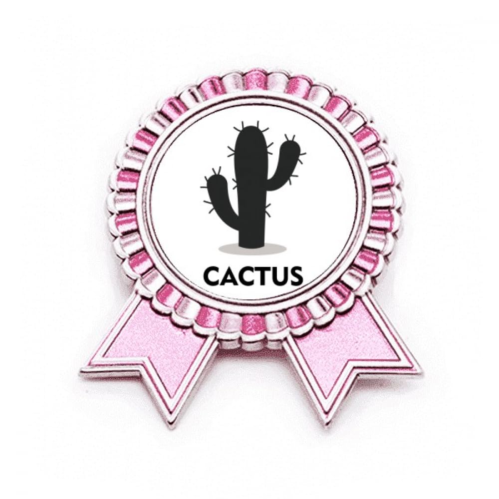 Broche rose succulentes et cactus vert en métal taille M moderne - 4