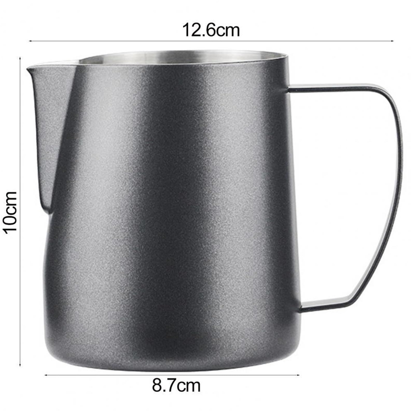 Jarra humeante de café acero inoxidable, taza espuma leche, jarra Latte, Espumador grueso, 2 uds Para Espumar(Silvery 450ML)