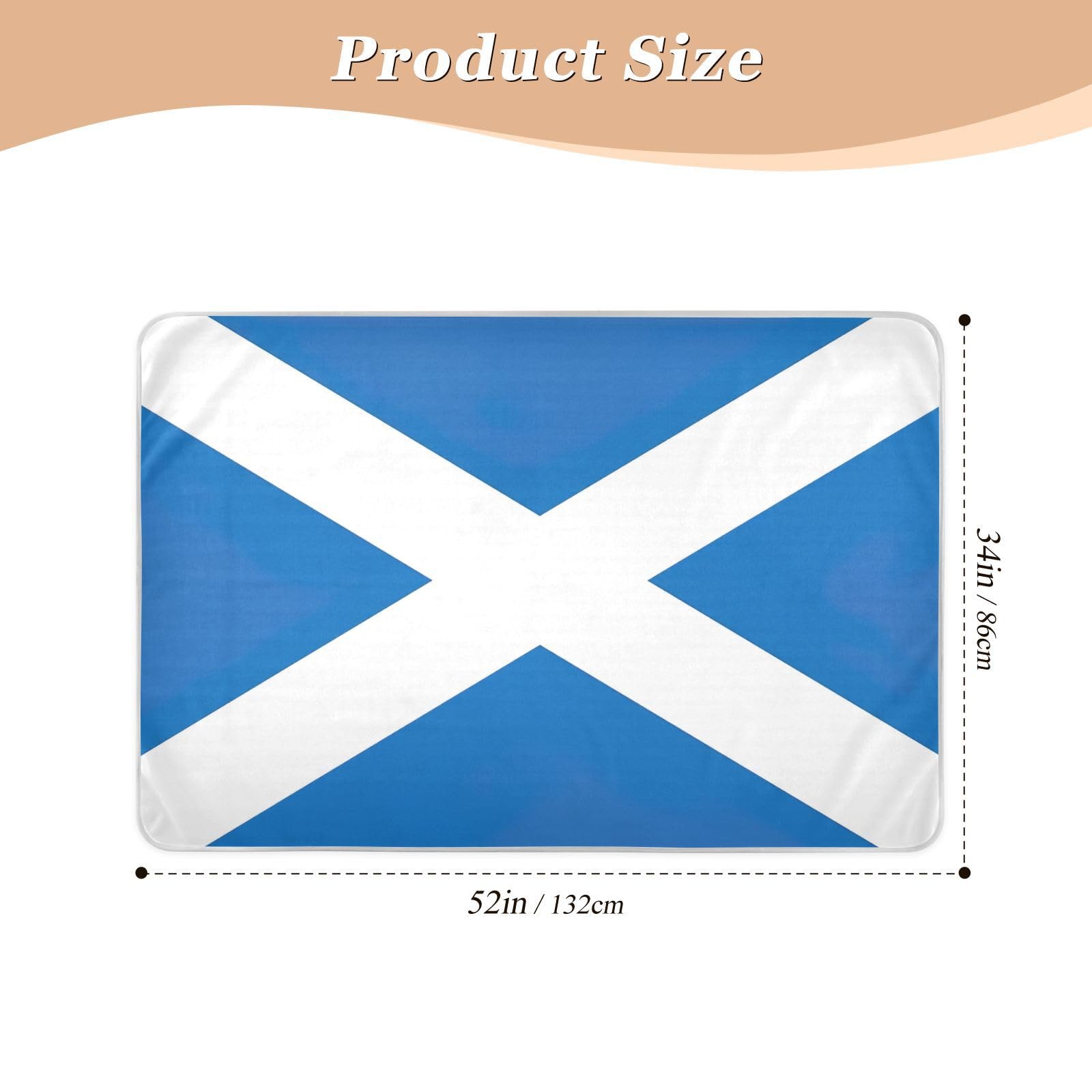 Scotland Saint Andrews Cross Flag Waterproof Pads, Reusable Underpads for Adults, Bed Wetting Mattress Pad