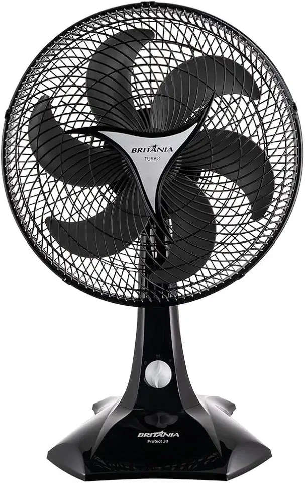 Ventilador Britânia Protect 30, 127v, Preto, 3 velocidades, Hélice de 6 pás, Potência 55W