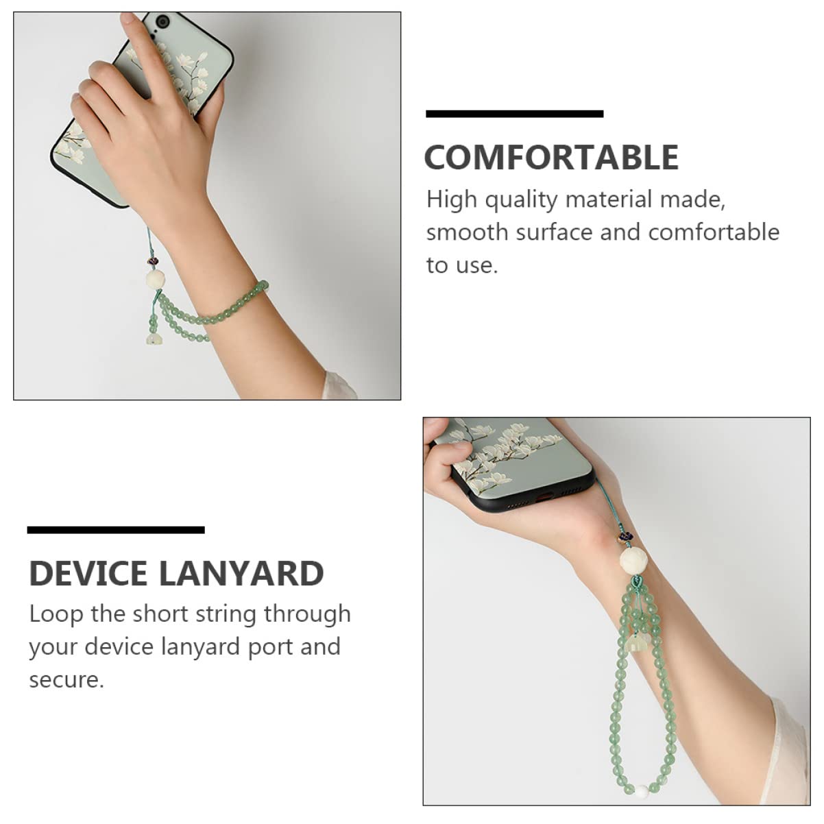 Gatuida Cordoncino per Cellulare Cristallo Verde, Laccio Compatto | Cinturino da Polso Leggero, Facile da Attaccare e Staccare, per Tablet e Camera, Idea Regalo Compleanno