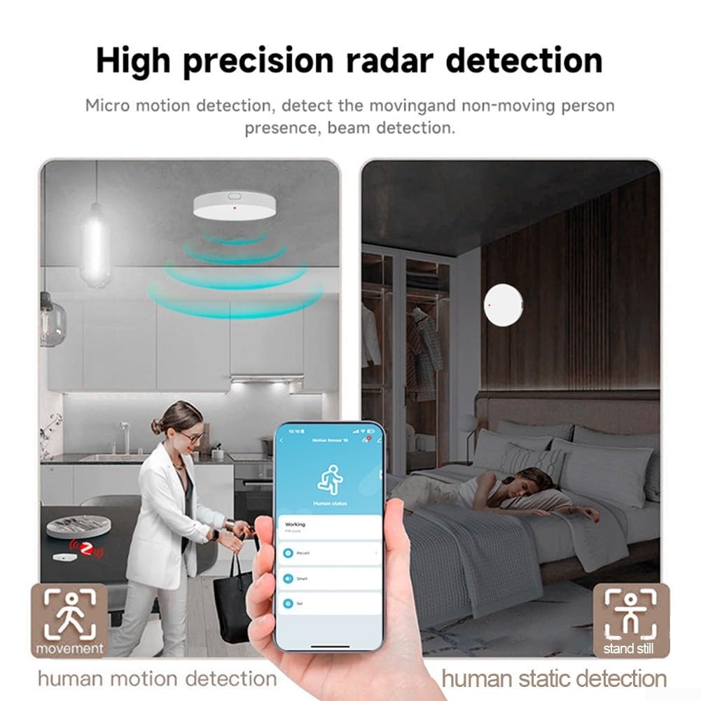 Sensor de movimiento PIR, detector inteligente de presencia humana para Tuya, sensor de movimiento infrarrojo del cuerpo humano de alta precisión para oficina en casa (wifi)