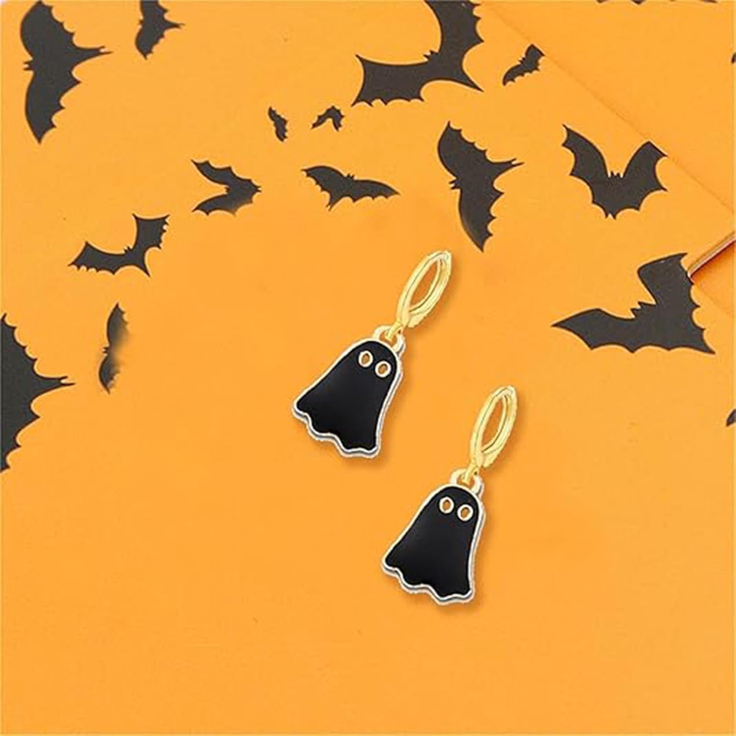 Halloween Ghost Earrings for Women Cute Funny Spooky Ghost Hoop Earrings Black White Huggie Earring Halloween Holiday Party Jewelry - Image 6