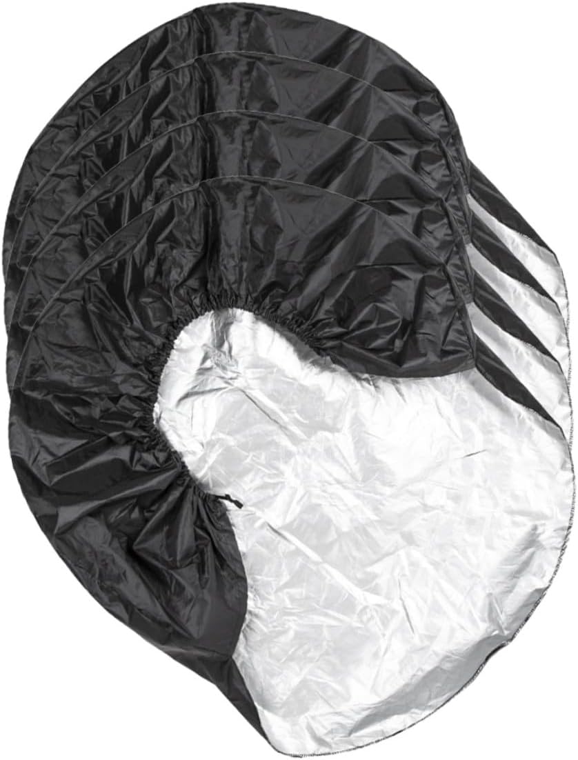 SOLUSTRE 4pcs Rv Tire Covers Protective Wheel Covers for Trailers Campers Travel Trailer Spare Tire Protection Against Snow Sun Rain Dust