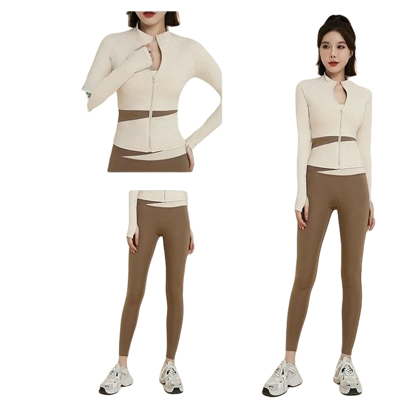 Shapewear Three-Piece Yoga Suit Długi rękaw Odzież sportowa Szybkoschnąca damska odzież fitness Bieganie Pilates Trening Fitness