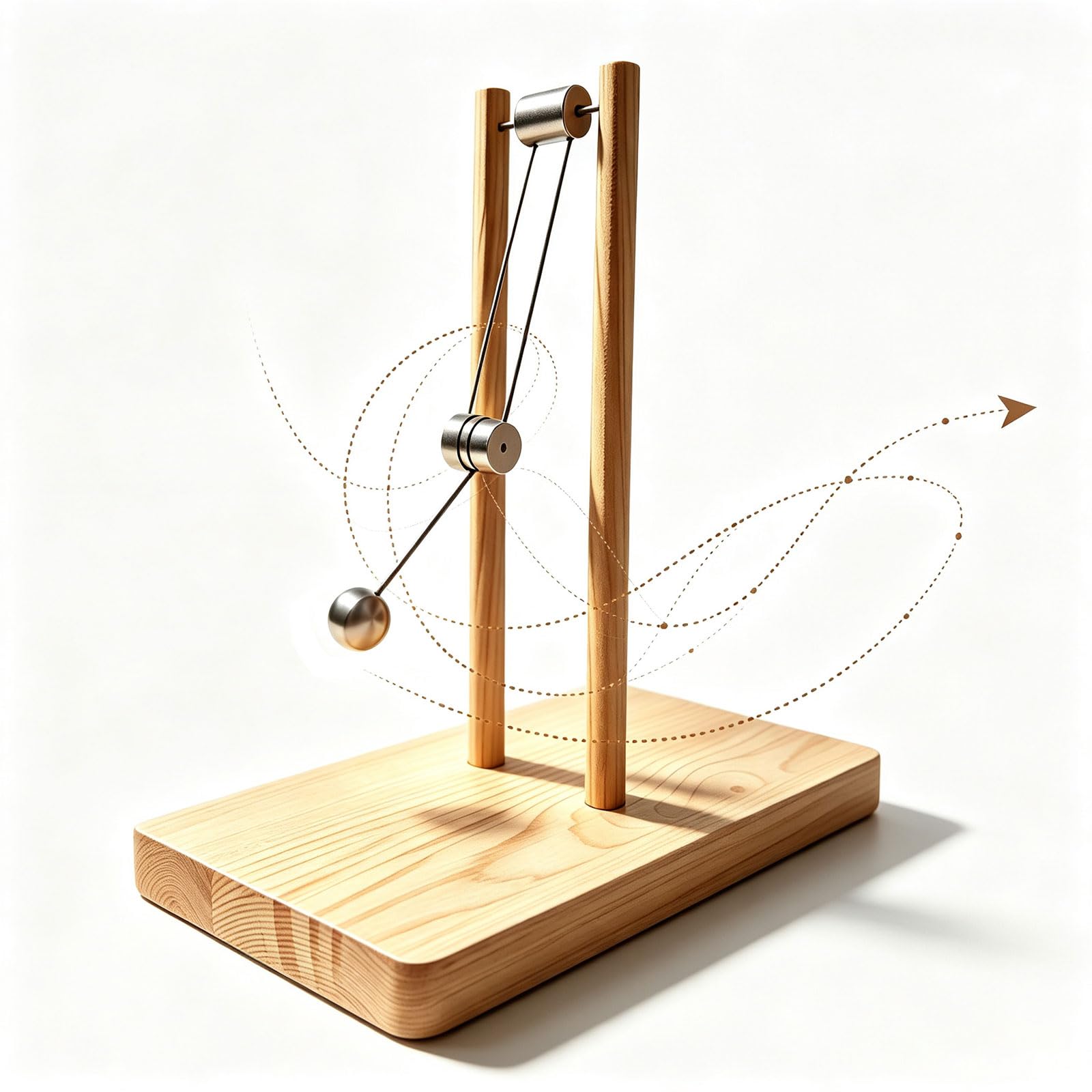 Adorno De Escritorio De Doble Péndulo del Caos, Modelo De Energía Cinética De Madera, para Armar Tú Mismo, Juguete De Escritorio con Forma De Péndulo, Modelo De Demostración Física, para Oficina