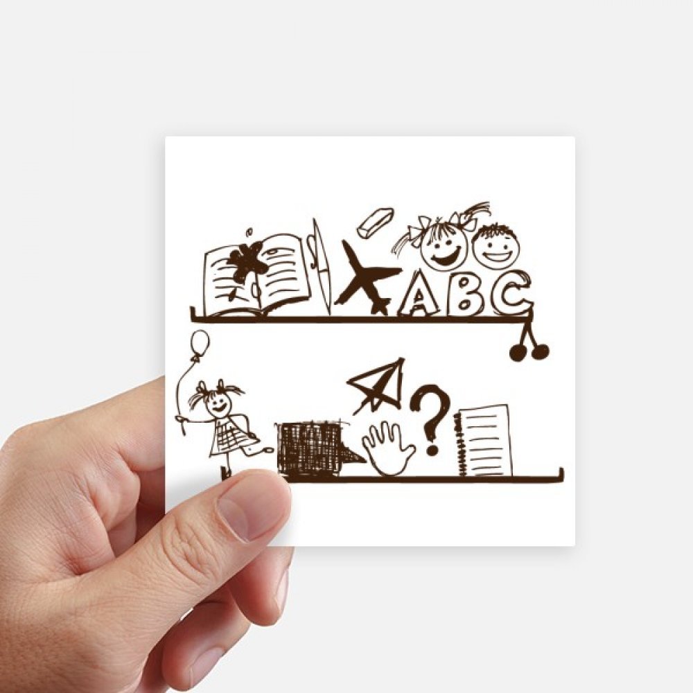 Autocollant enfantin mignon 10 cm pour déco étagère livres et stickers ordinateur