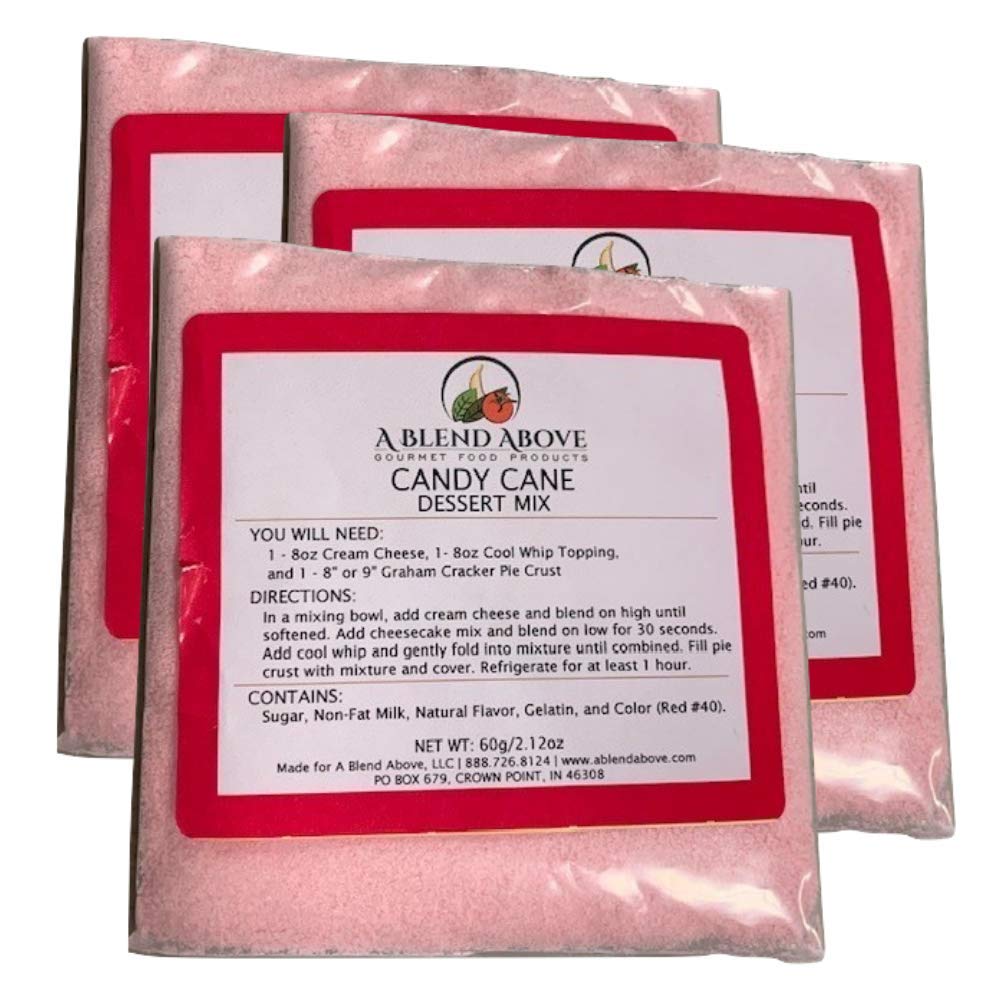 A Blend Above Candy Cane Dessert Mix, No Bake Cheesecake, 2.12 oz (4 Pack)