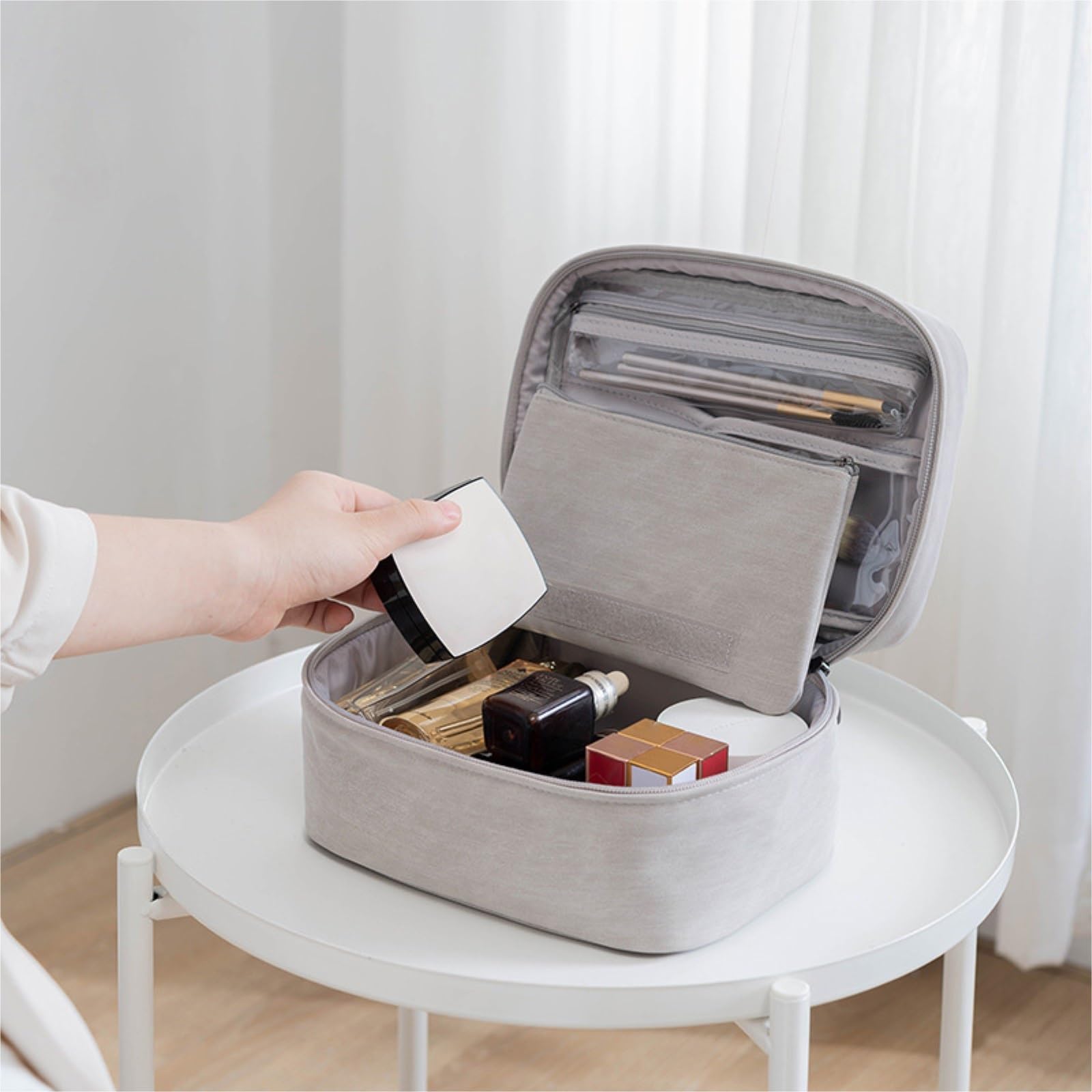 Kosmetiktasche Kosmetiktasche, einfache große Kapazität, tragbare wasserdichte Reise-Aufbewahrungstasche, Kulturbeutel for Geschäftsreisen Kulturtasche (Color : B, Size : 9 * 6.1 * 3.9IN)