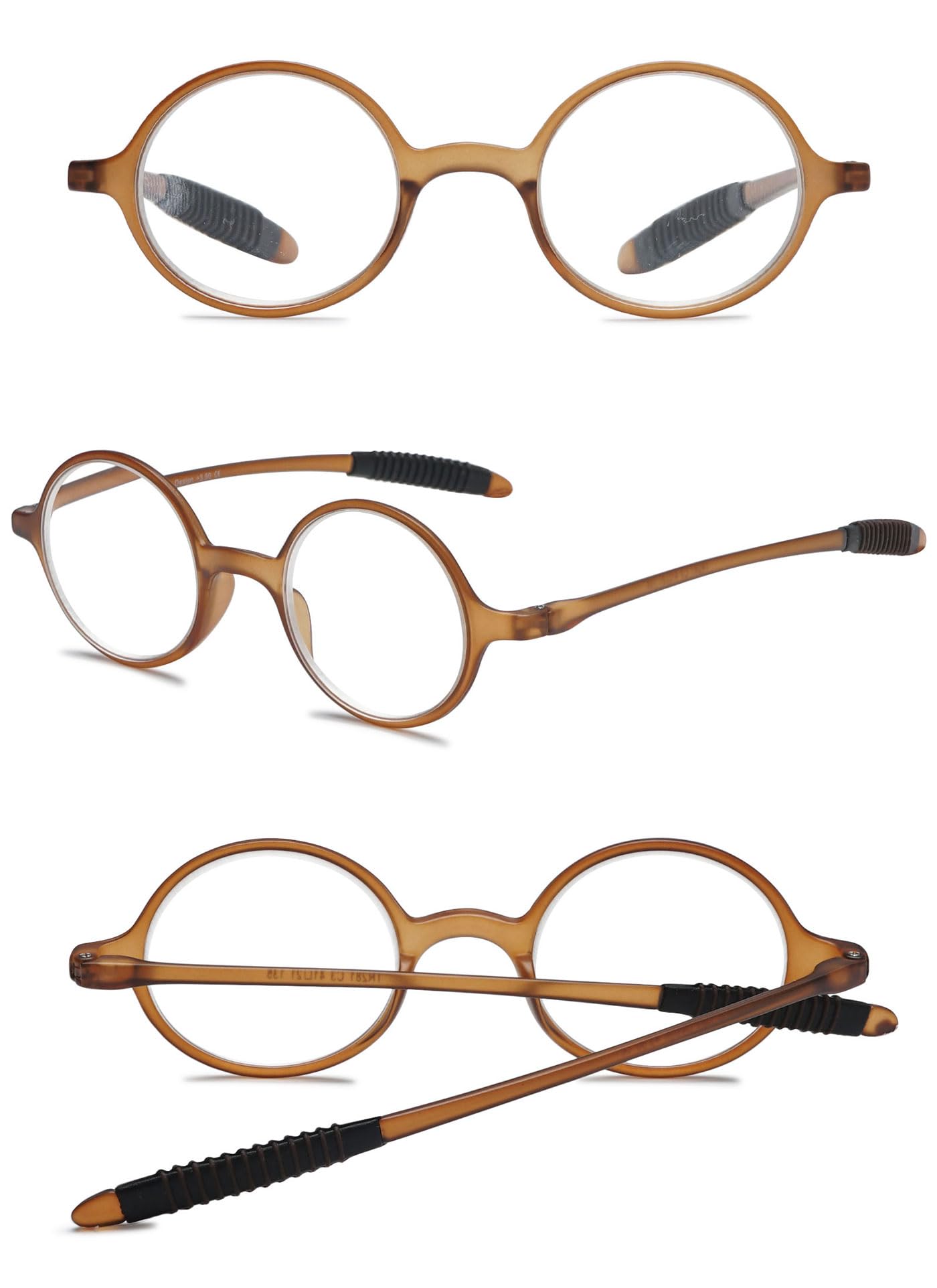 ABETOS Small Round Reading Glasses Retro Vintage Computer Readers for Men Women TR90 Flexible Lightweight Eyeglasses 1.0 1.25 1.5 1.75 2.0 2.25 2.5 2.75 3.0 - Image 3