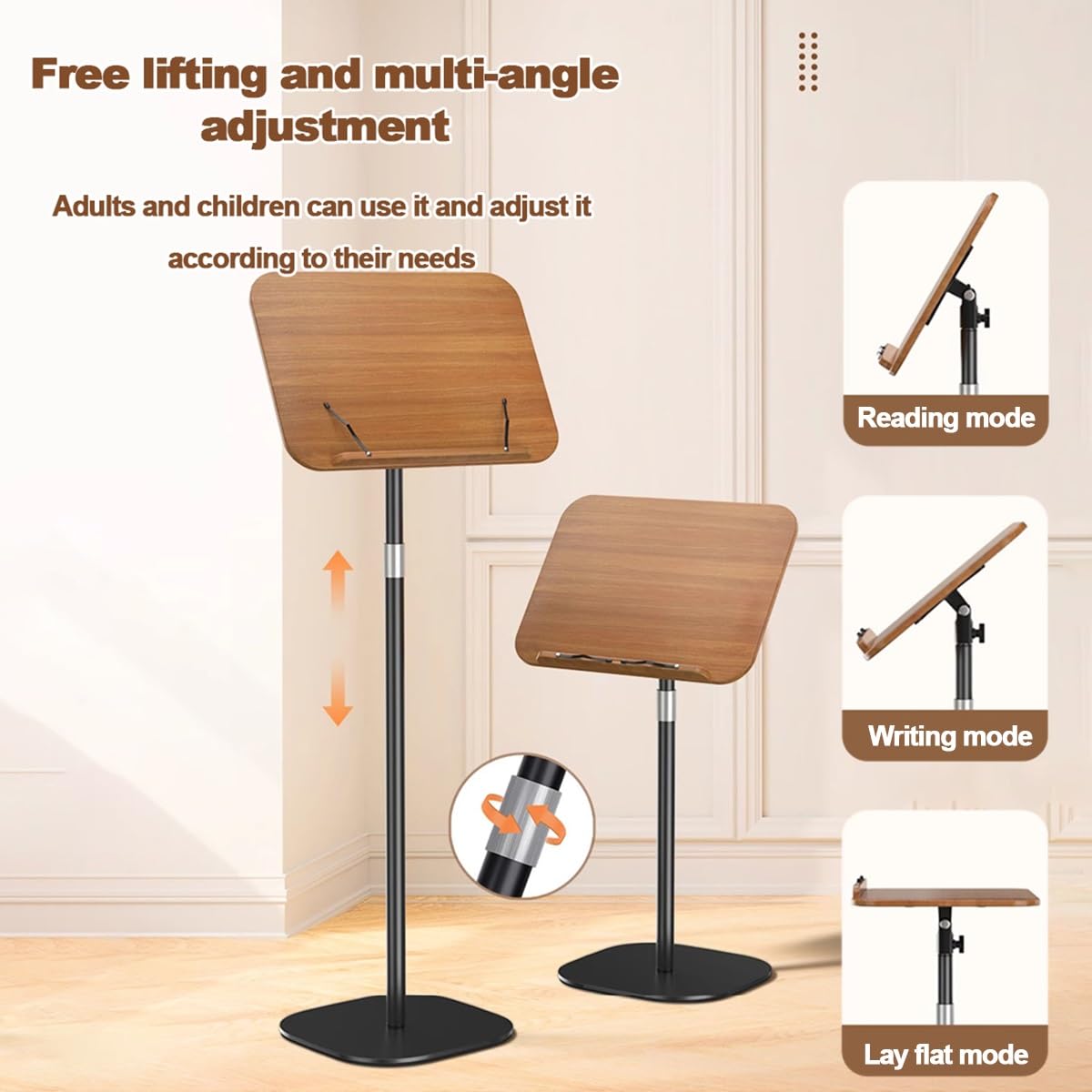 Générique Pupitre en Bois réglable en Hauteur avec Rebord incliné, lutrin Portable pour églises, Bureaux, écoles, Plateforme de Lecture de 140 cm (55 po) pour présentatio