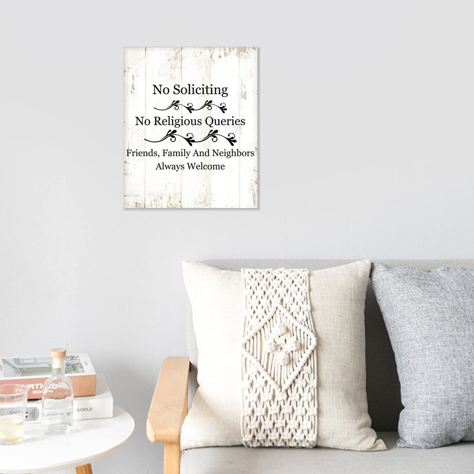 Rustikales Holzschild 'No Soliciting' Mit Aufhängeseil – Deko Für Haustür, Garten & Veranda, 25,4 X 12,7 Cm