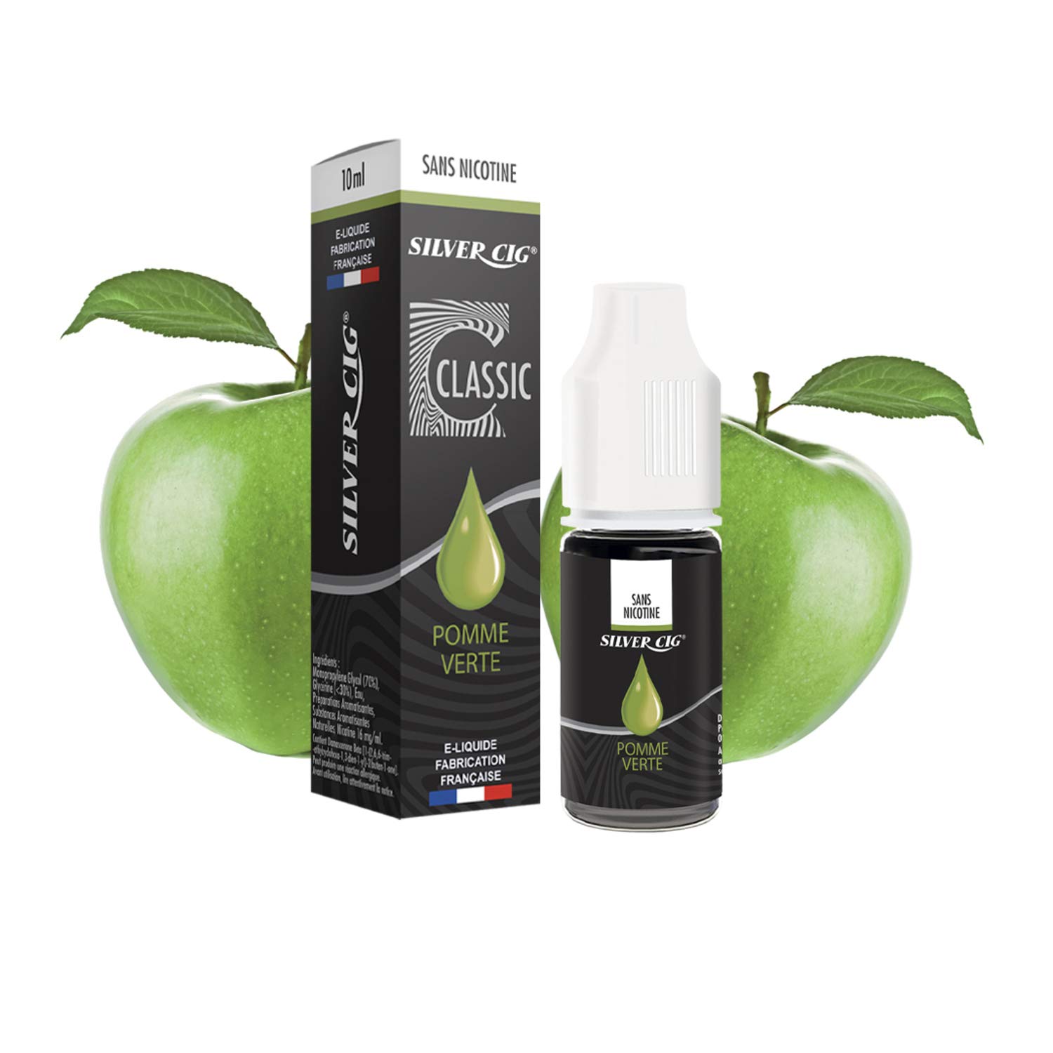 e liquide cbd france legal SILVER CIG - E-liquide SilverCig Pomme Verte 0 mg