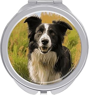 Mohado Border Collie Dog Travel Makeup Mirror...
