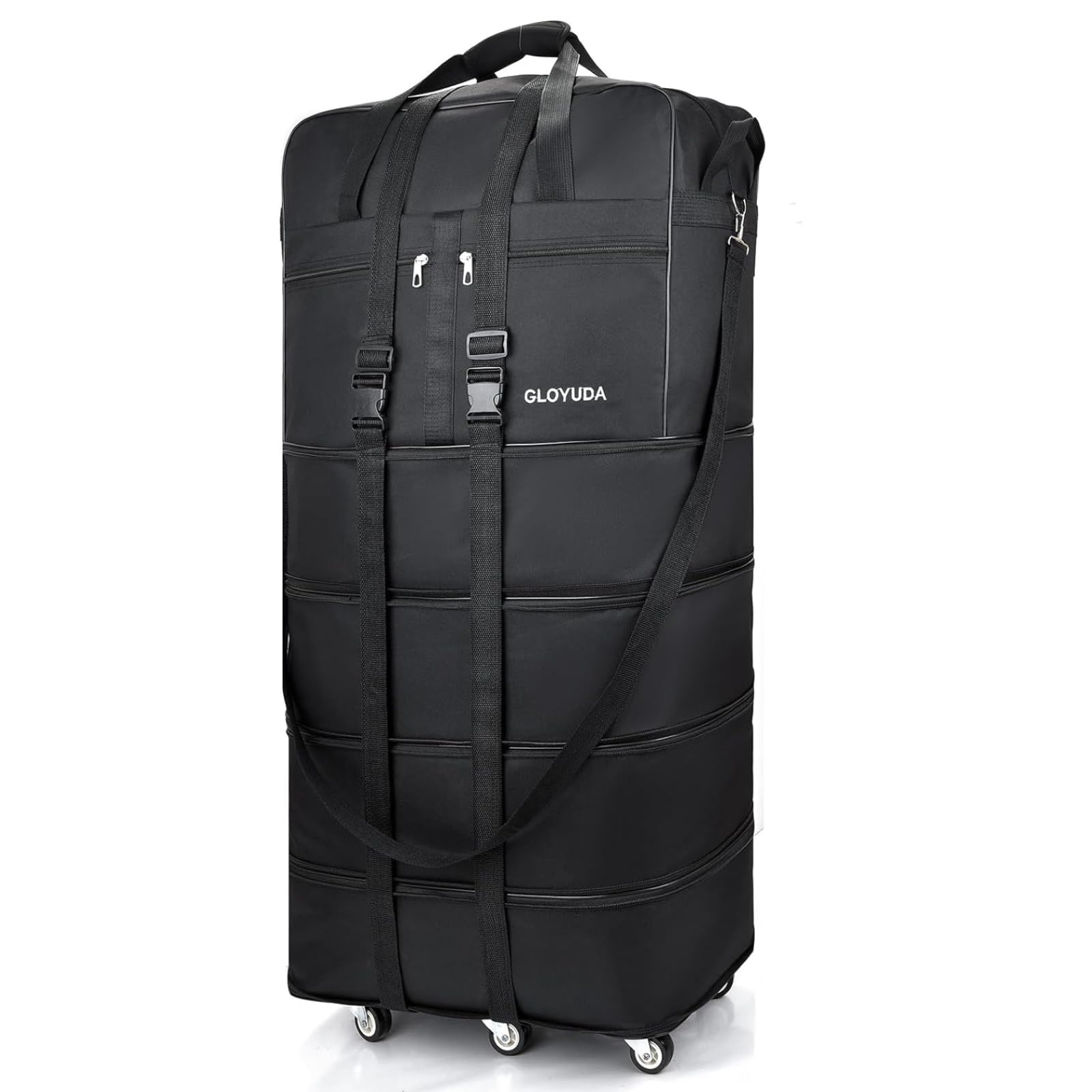 Bolsa de viaje plegable con ruedas, 108,5 cm, bolsa de viaje grande, bolsas de viaje de 125 l, plegable, bolsa de ropa, bolsa de equipaje de mano plegable con una funda para el hombro, bolsa