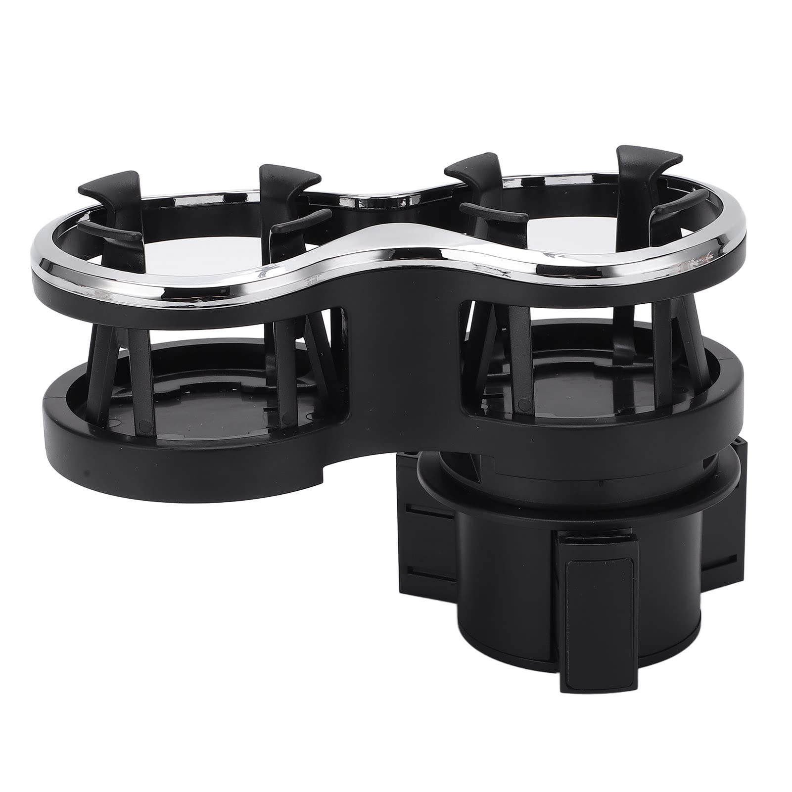 Car Dual Cup Holder Extender for Beverage Bottle Milk Tea Can Ashtray Black Universal, Elastic Inner Wall Structure, Sturdy ABS Plastic Material