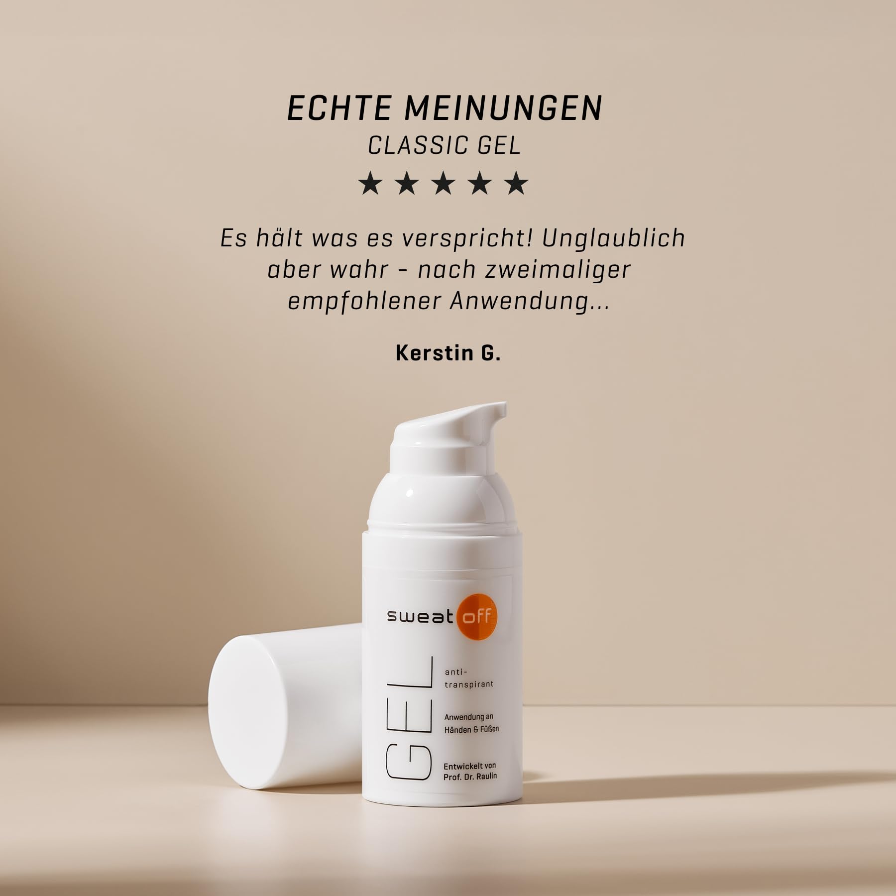 SWEAT-OFF Antitranspirant Gel 30ml | Gel gegen Handschweiß und Fußgeruch | Antiperspirant für Hände & Füße