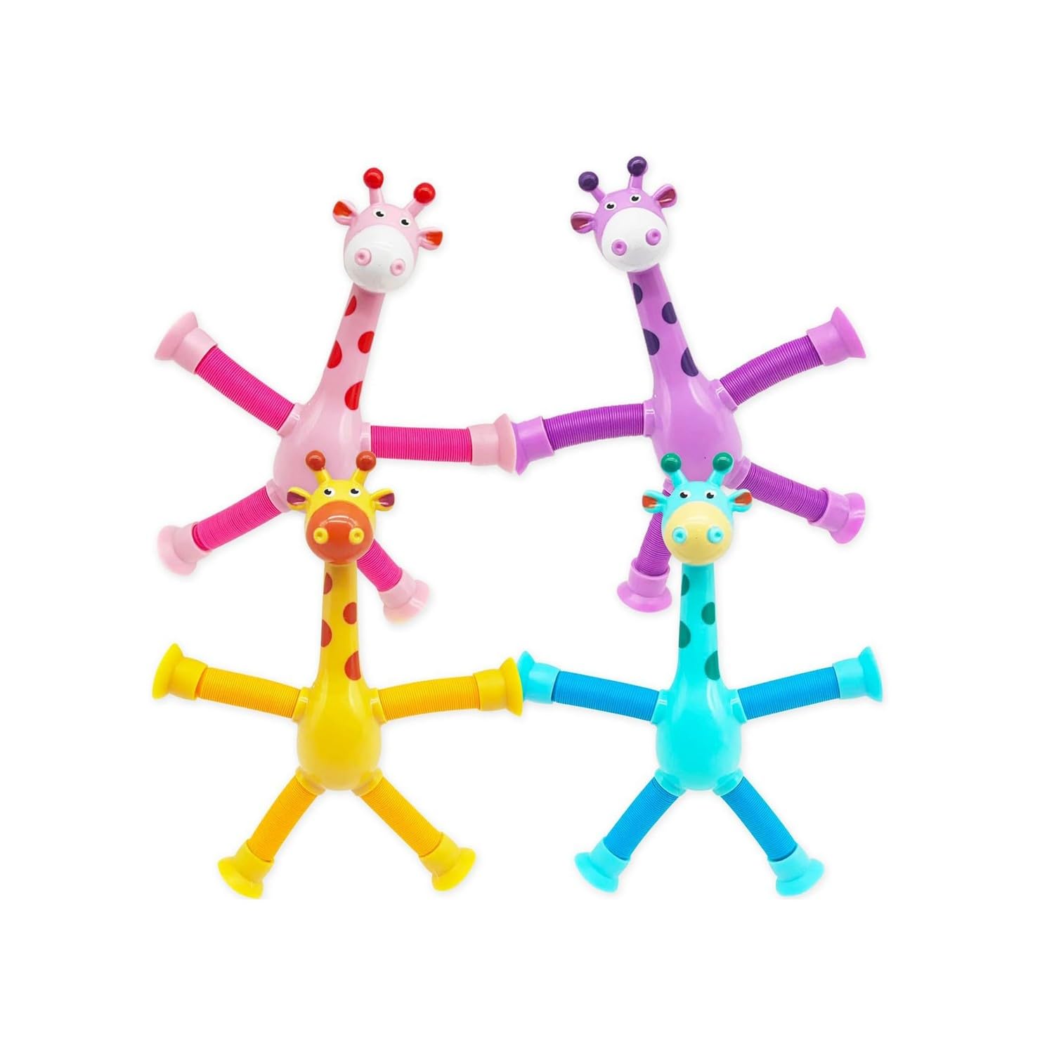 BREEZY TOY 4pcs Telescopic Suction Cup Giraffe Toy,Pop Tubes Mixed Telescopic Suction Cup Giraffe Fidget Toys, Cute Animal Sensory Tubes Toys for Girls and Boys (B0CW1FCR6R) Amazon Price History, Amazon Price Tracker