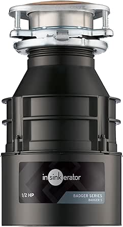 InSinkErator Badger 5 1/2 HP Garbage Disposal, Standard Series, Black
