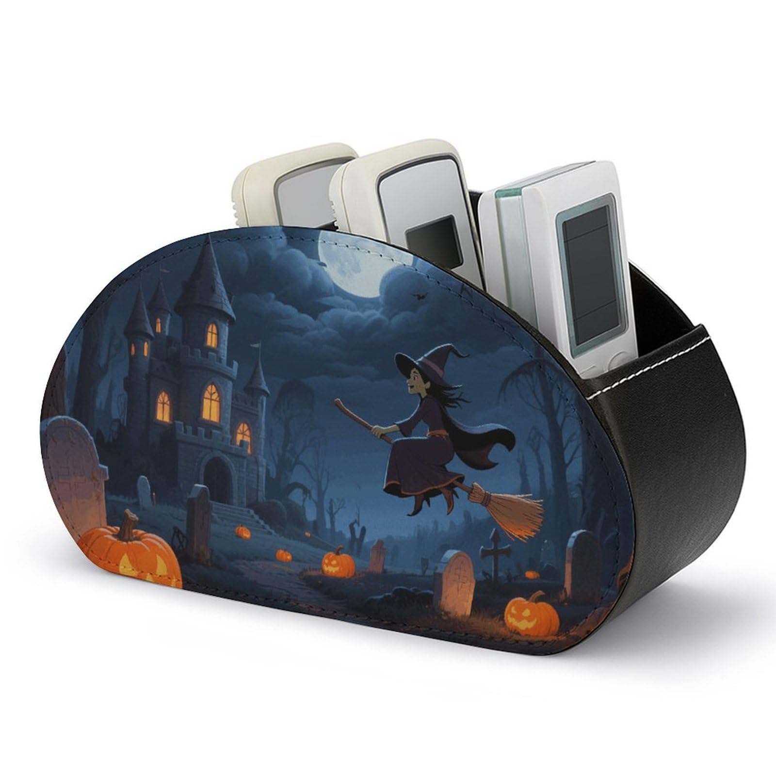 VstaDank - Multifunctional PU Leather Pumpkin Witch Pumpkin Stand - Scary Castle Design - Scary Castle Design - Scary Castle Design - Pumpkin Design - Color