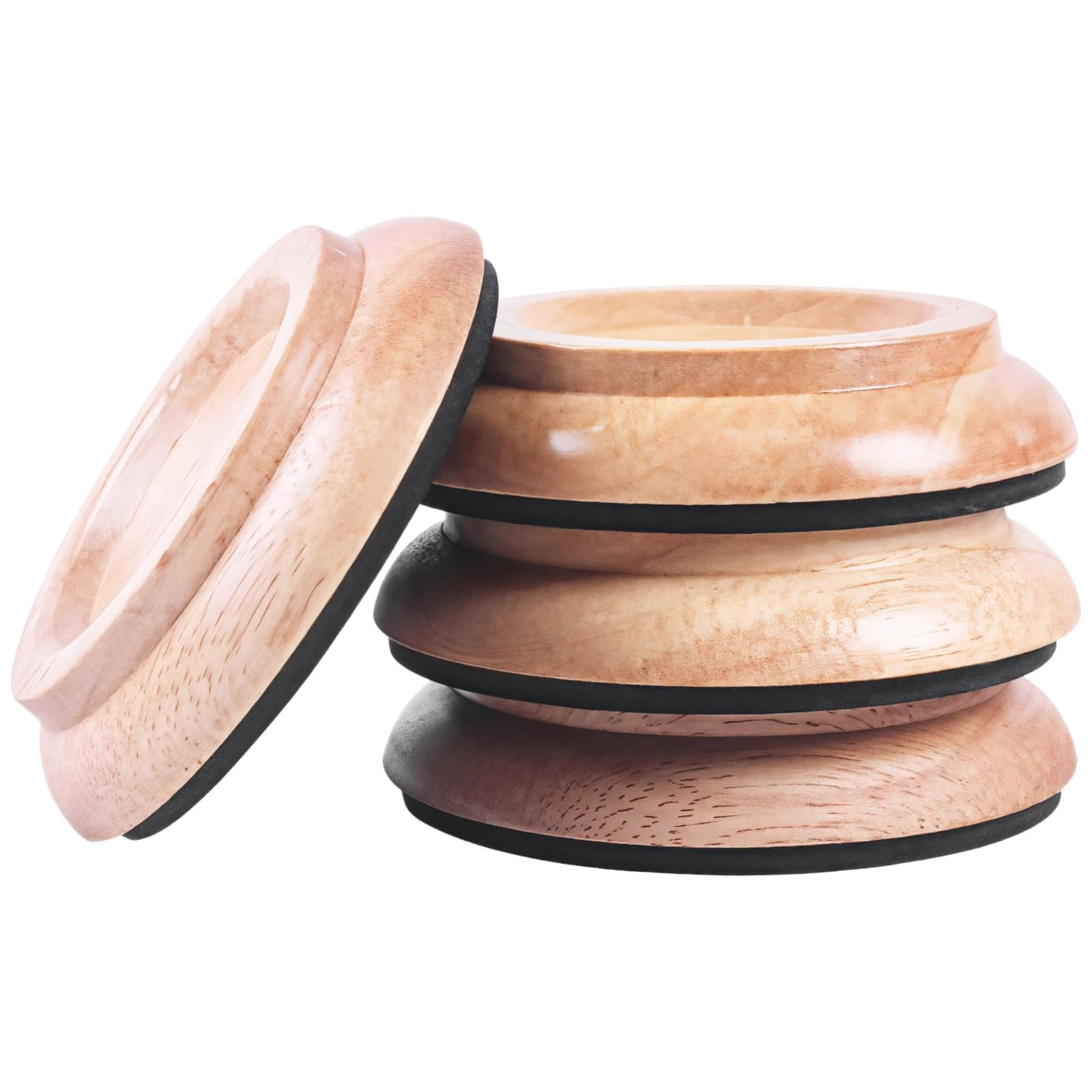 Set di 4 sottopentole per mobili in legno, con cuscinetti in feltro e venature naturali, protezione per pavimenti per mobili pesanti, bicchieri per pianoforte con fondo antiscivolo