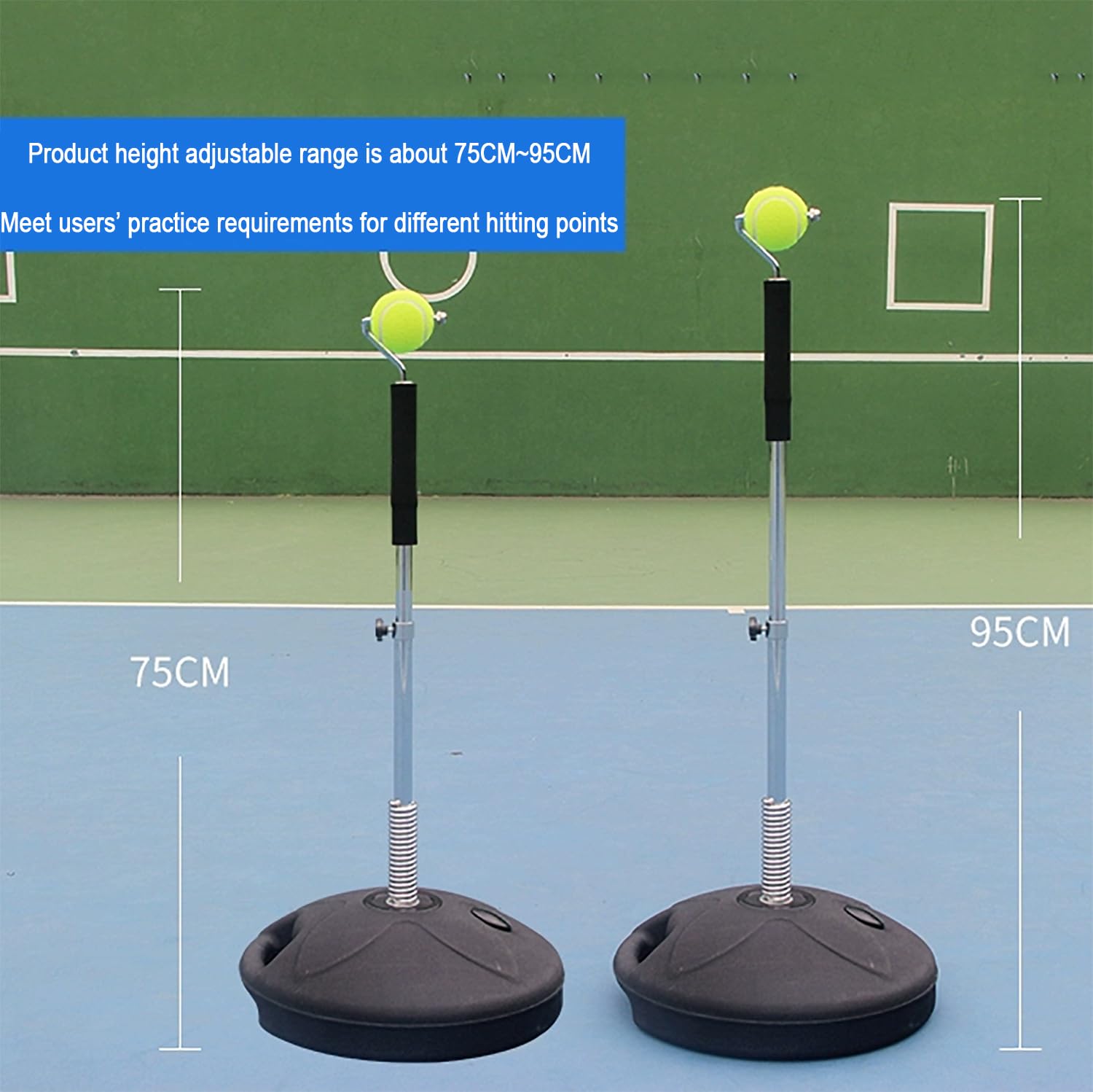Allenatore di rimbalzo per tennis da solo, simulatore portatile per bambini e adulti principianti, migliora le abilità ovunque