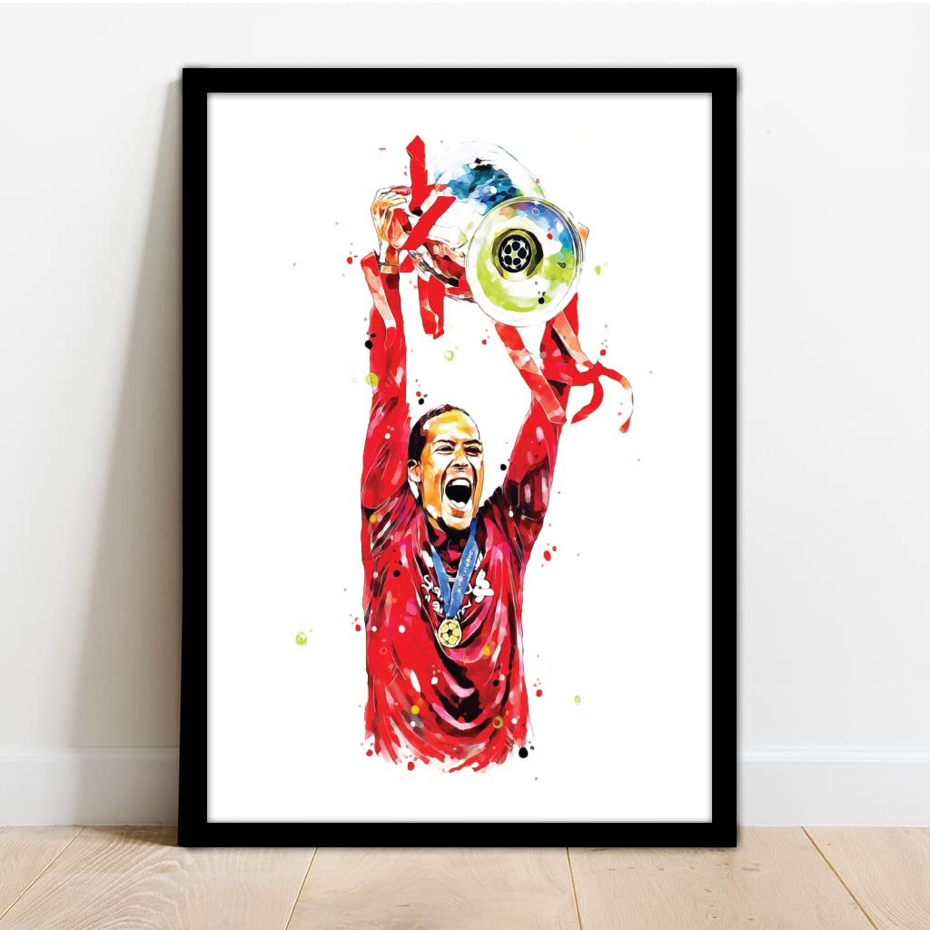 Liverpool - Virgil Van DIJK Champions League - Framed Football Art Print