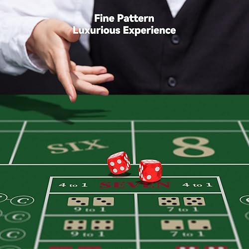 Miniatura 9 de YUZPKRSI Tapete de casino de ruleta de 70 x 35 pulgadas, tapete de póquer enrollable para mesa con bolsa de transporte, diseño de tapete de mesa de