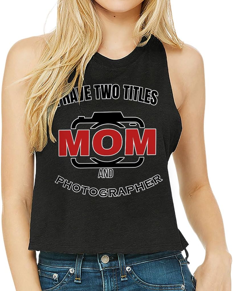 Mom and Photographer Racerback Cropped Tank - Art Women's Tank - Funny Tank Top