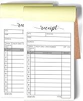 Vista 1 de Paquete de 2 bloc de recibos de 50 unidades, formulario de recibo de ventas de copia duplicada de carbono, folleto de factura para tiendas