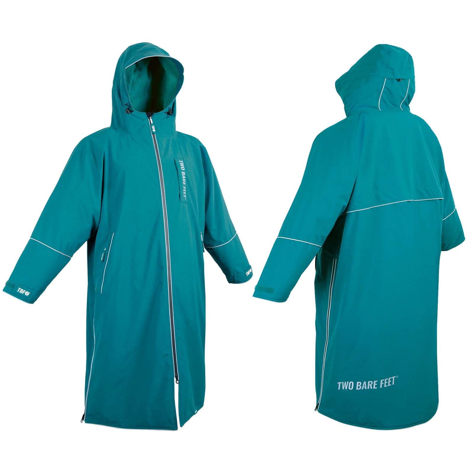 Two Bare Feet | Hi-Vis Equestrian Changing Robe | Waterproof, Windproof, Fleece-Lined Coat for Horse Riding & Outdoor Use (Sea Green/Sea Green, Small)