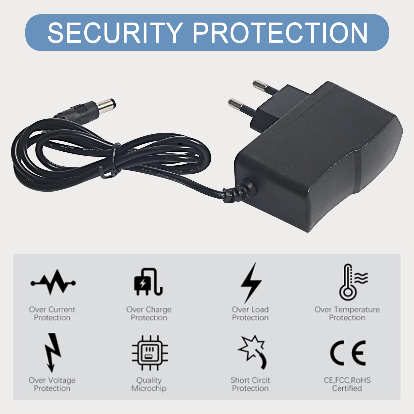 DMX akcesoria do konsoli 12 V DC, zasilacz 12 V do pedałów gitarowych, 12 V, 1000 mA, kabel do ładowania do fortepianu, keyboardu, efektów gitarowych, adapterów, elektrody ujemnej