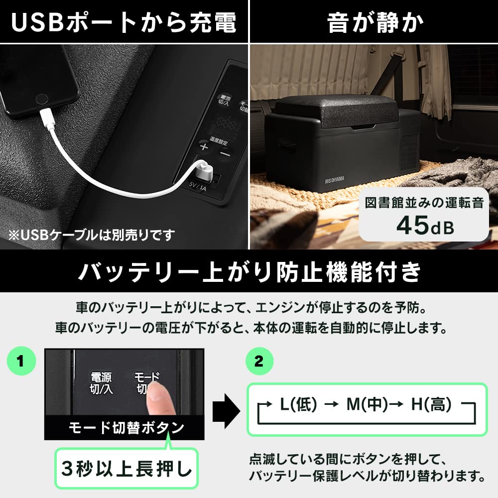 アイリスオーヤマ20Lポータブル冷蔵庫 -20~20℃