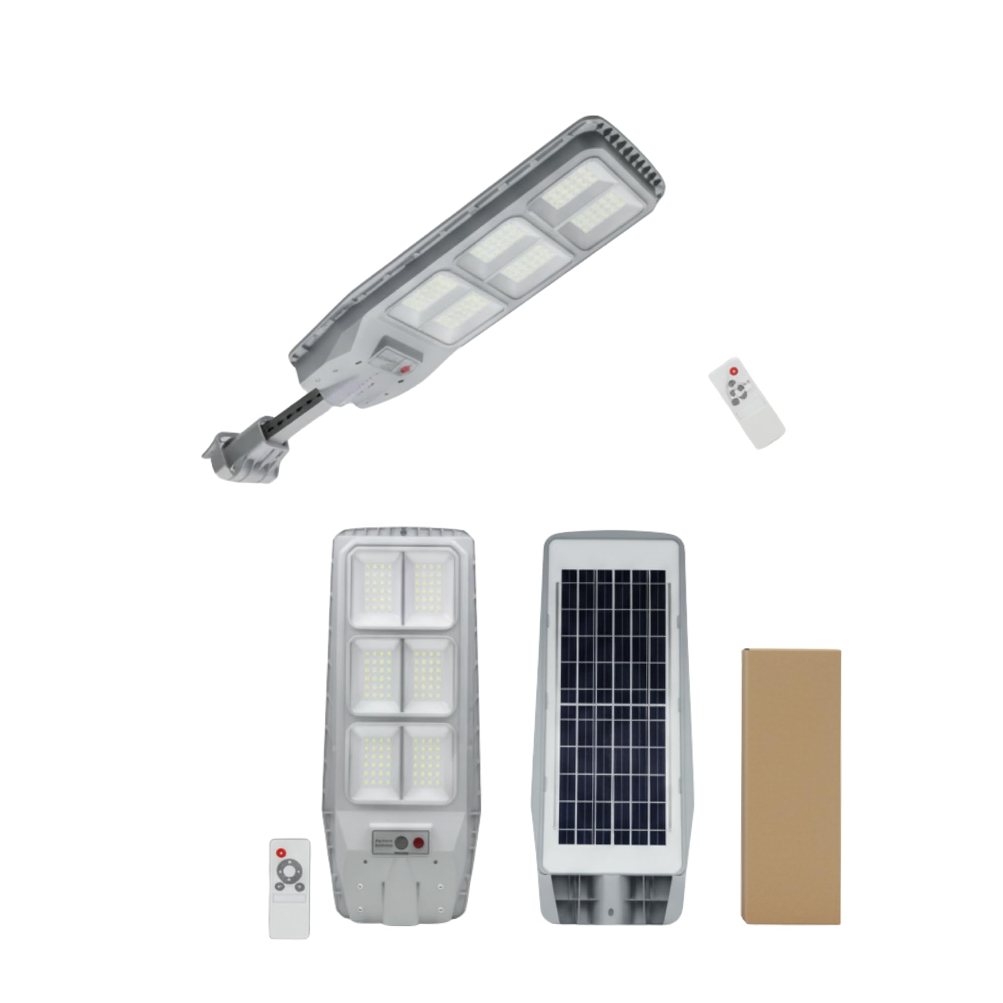 Drumstone Solar Street Light Outdoor LED Waterproof High Brightness Security Lamp Solar LED Street Light with Remote Control, All-in-One Design, Outdoor, Grey-image-32