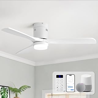Sofucor 52 Inch Smart Ceiling Fans with Lights, Low Profile Flush Mount