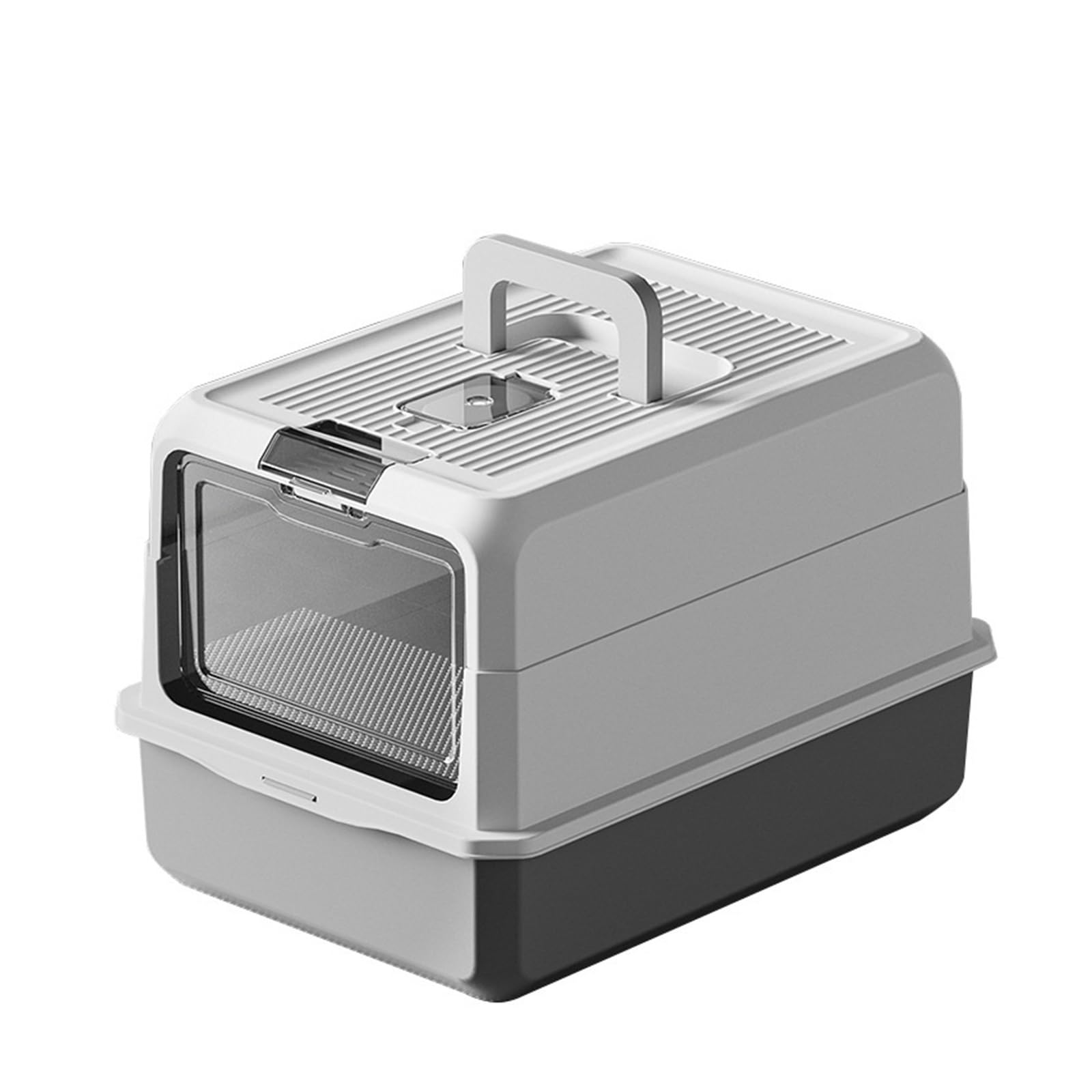 arenero Gatos Caja de Arena for Gatos Cerrada Grande, Bandeja de Arena antisalpicaduras extraíble con Cuchara for Mascotas, fácil de Limpiar Grande(Grey)