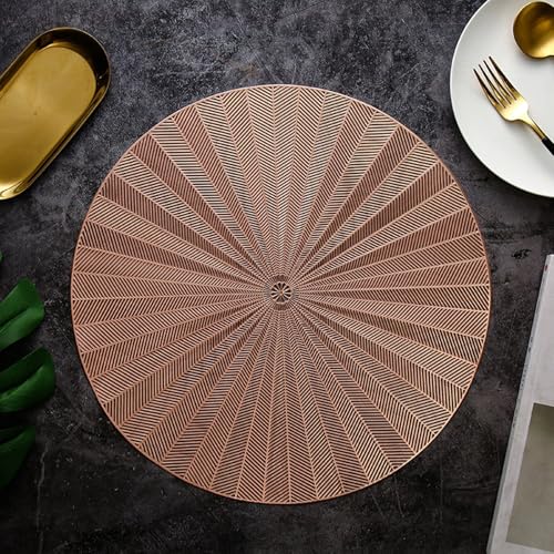 Sets de table or rose 38 cm finition fleur circulaire haut de gamme
