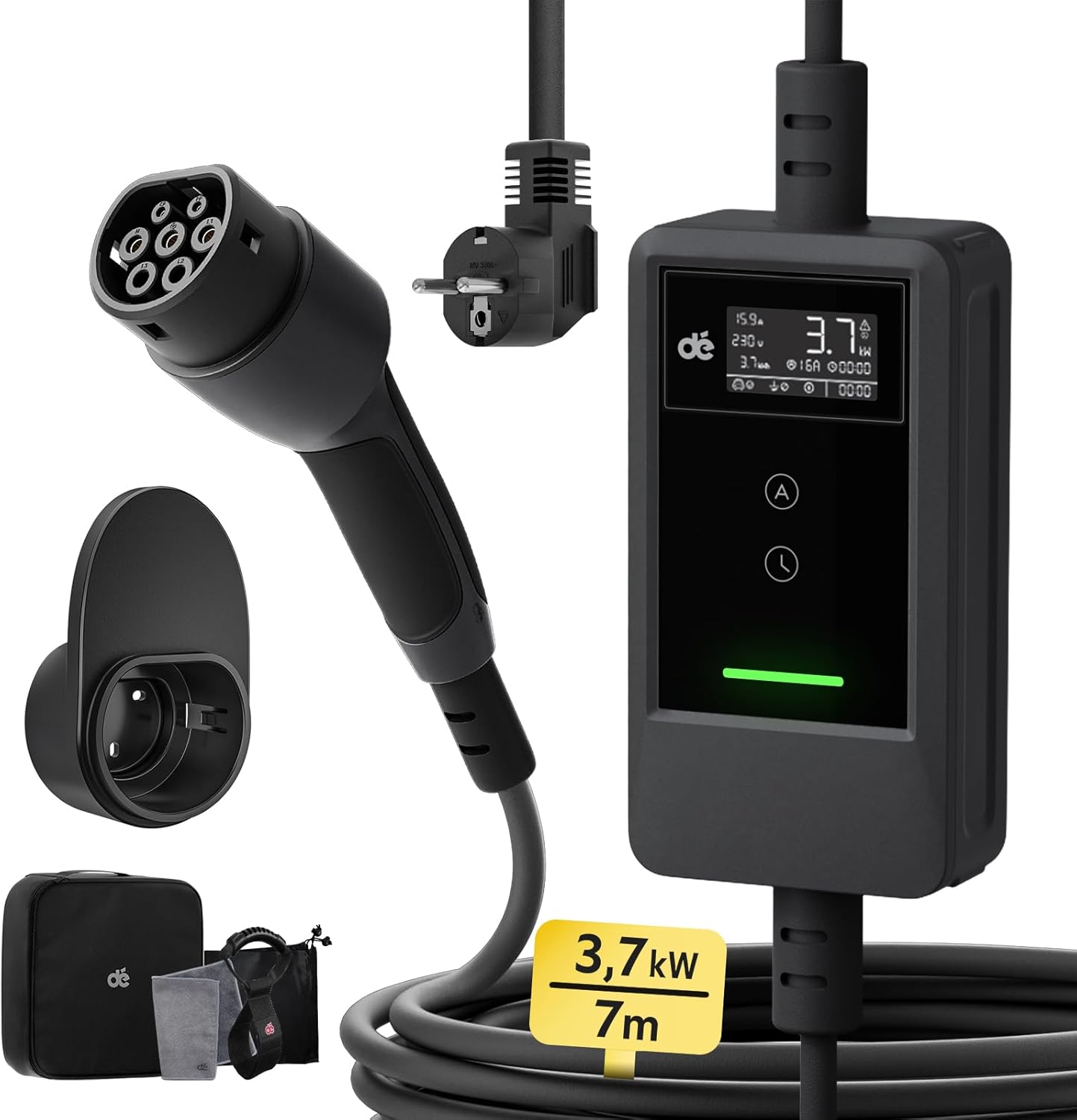 dé Electric Car Charger with accessories