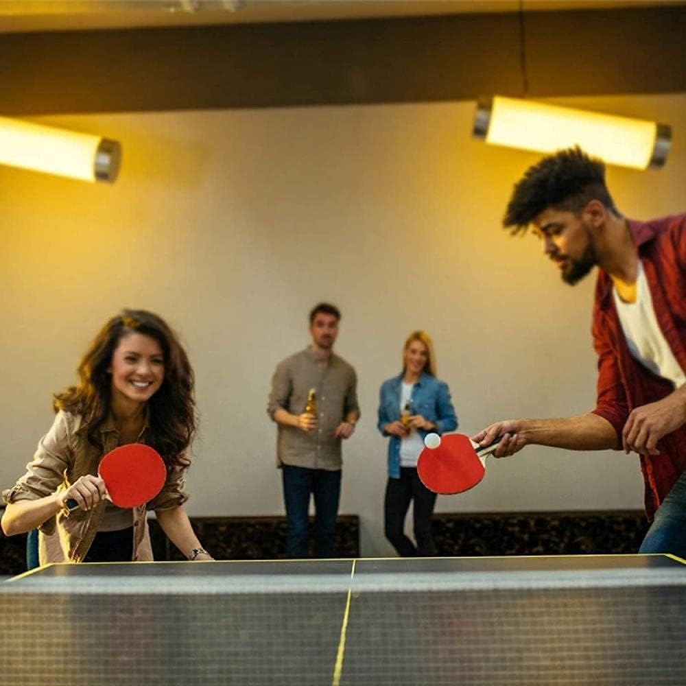 Table Tennis Ping Pong Paddles Ping Pong Paddle Ping Pong Paddles Quality Rackets 2 Ping Pong Bats Long Short Handle Ping Pong Racket Set for Increased Control Spin Power (Short Handle)