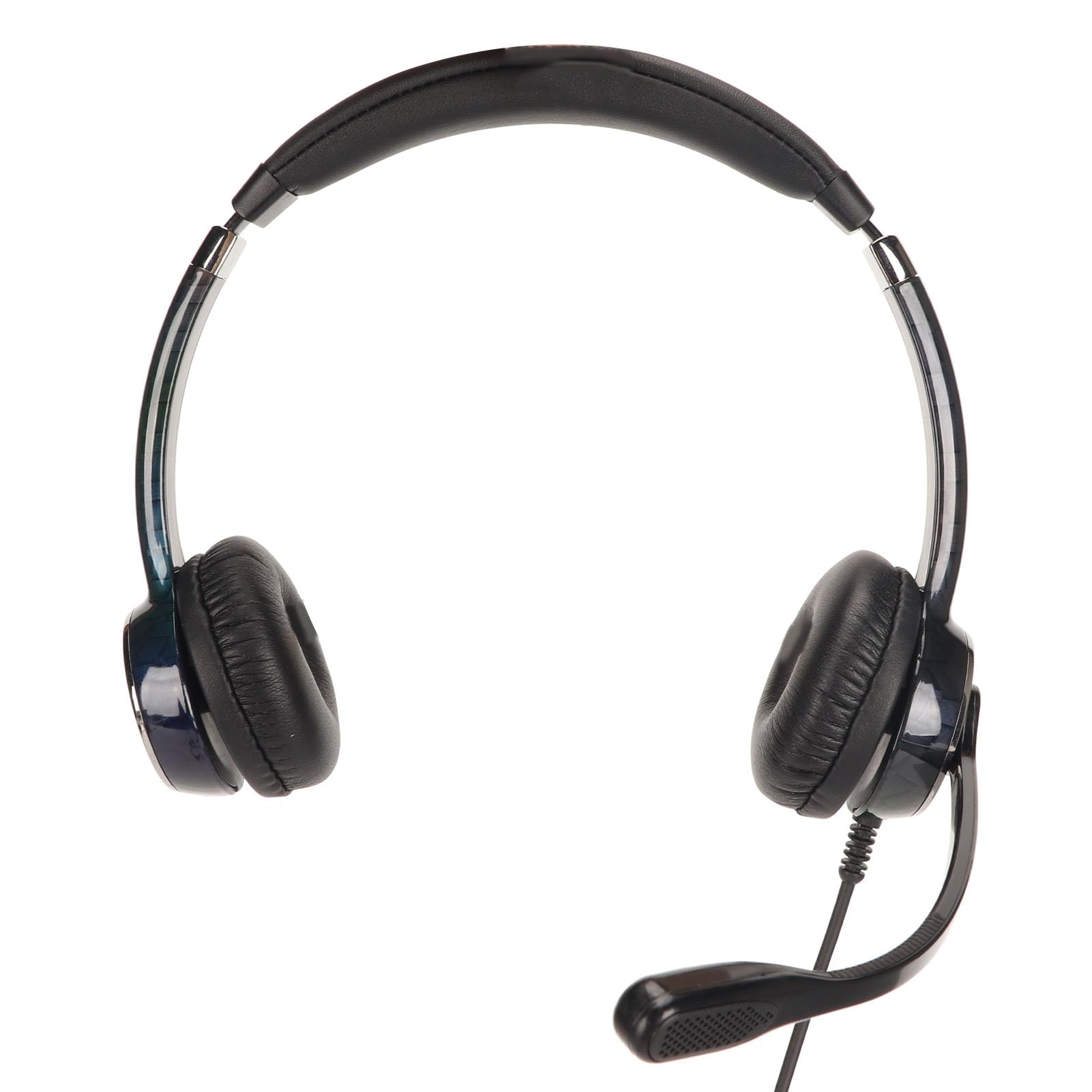 Cuffie da Lavoro Cablate Cuffie Telefoniche Stabili con Cancellazione del Rumore per Call Center, Ergonomiche Binaurali per Computer per Impiegati (Doppia interfaccia da 3,5 mm)