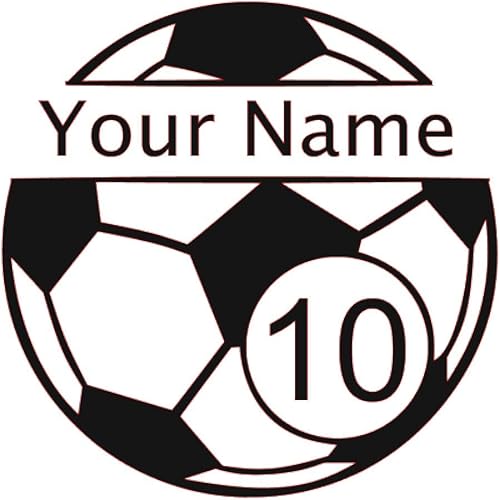 Calcomanía de vinilo de fútbol personalizada Adhesivo de parachoques de fútbol, para vasos, portátiles, ventanas de coche, elige el nombre, número,