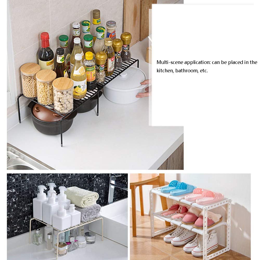 Amazon.co.jp: Xyanzi-zhiwujia 2段重ね棚、キッチン食器棚冷蔵庫