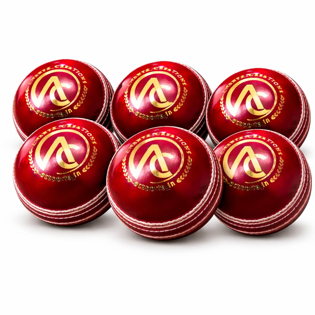 Ananya Creations Classic Red 4 Piece Leather Cricket Ball –40 Overs (Test) | Premium Hand Stitched | Durable for Test, ODI, T20 & Practice Matches | Swing & Seam Optimized | Premium Shine (6)-image-32