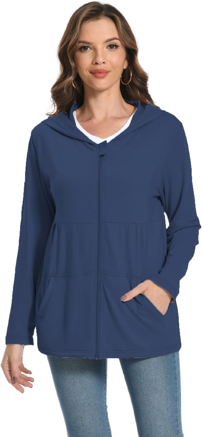 Meuponc Mastectomy Hoddies Jacket Coat with Drain Pockets Women Post Surgery Recovery Must Haves Long Sleeve Zip Up Shirts - Image 2