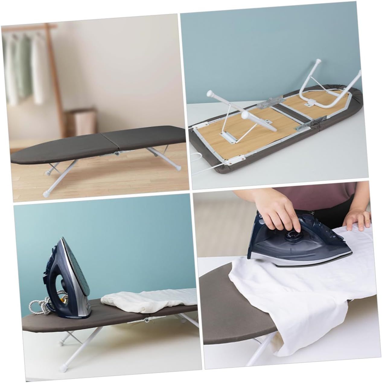 Compact Tabletop Ironing Board for Home with Thickened Stable Support Design for Small Spaces Multi-use as Clothes Ironing Tool and Bedside Laptop Desk for Shirts Pants Skirts
